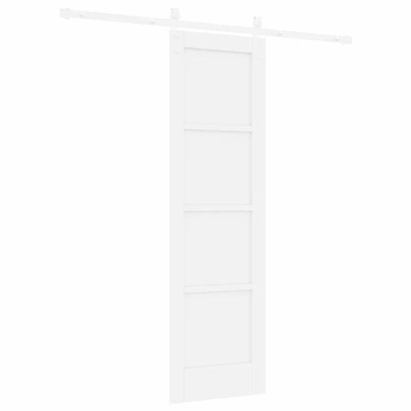 Schiebetür mit Hardware-Set Weiß 61x198,5 cm Massivholz Kiefer, Innentür ?ORKDAL? Weiß 61x198,5x4 cm Massivholz Kiefer