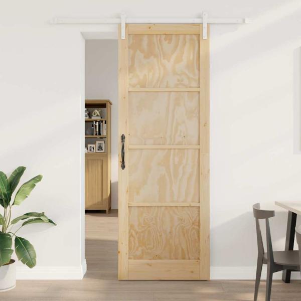 ARDEBO.de - Schiebetür mit Zubehörset 83x232 cm Massivholz Kiefer, Innentür ORKDAL 83x232 cm Massivholz Kiefer
