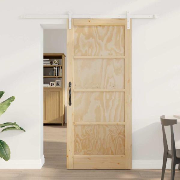 ARDEBO.de - Schiebetür mit Montageset 86x198.5 cm Massivholz Kiefer, Innentür "ORKDAL" 86x198.5x4 cm Massivholz Kiefer