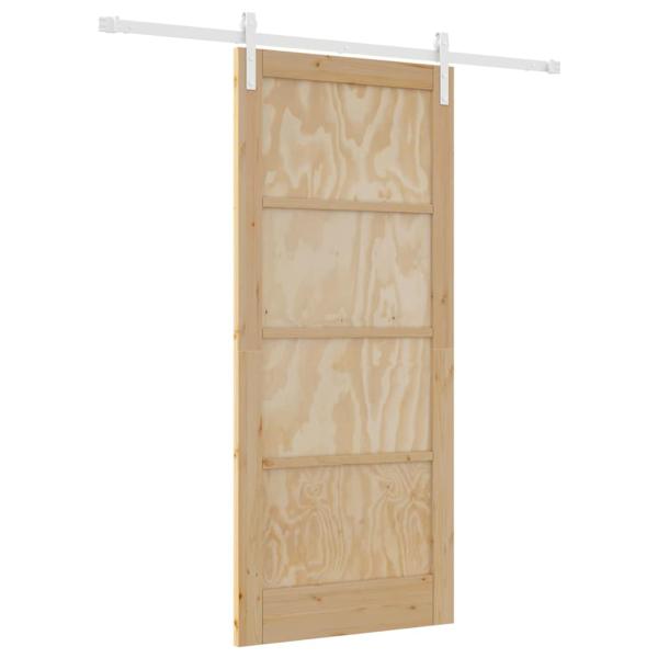 Schiebetür mit Montageset 86x198.5 cm Massivholz Kiefer, Innentür "ORKDAL" 86x198.5x4 cm Massivholz Kiefer