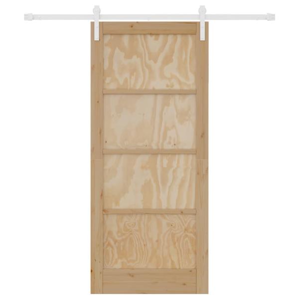 Schiebetür mit Montageset 86x198.5 cm Massivholz Kiefer, Innentür "ORKDAL" 86x198.5x4 cm Massivholz Kiefer