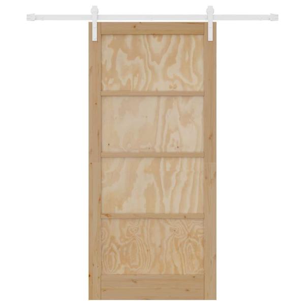Schiebetür mit Montageset 93x202 cm Massivholz Kiefer, Innentür