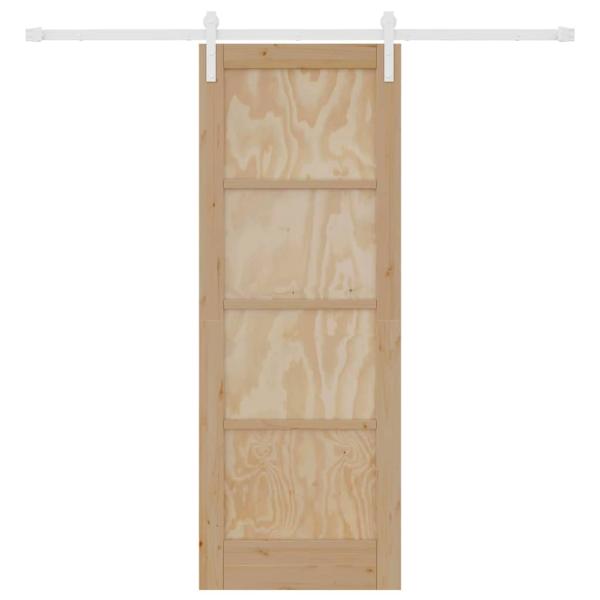 Schiebetür mit Beschlagset 73.5x198.5 cm Massivholz Kiefer, Innentür ?ORKDAL? 73.5x198.5x4 cm Massivholz Kiefer