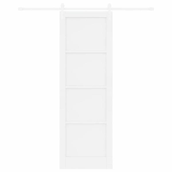 Schiebetür mit Hardware-Set Weiß 78x232 cm Massivholz Kiefer, Innentür 'ORKDAL'Weiß 78x232x4 cm Massivholz Kiefer