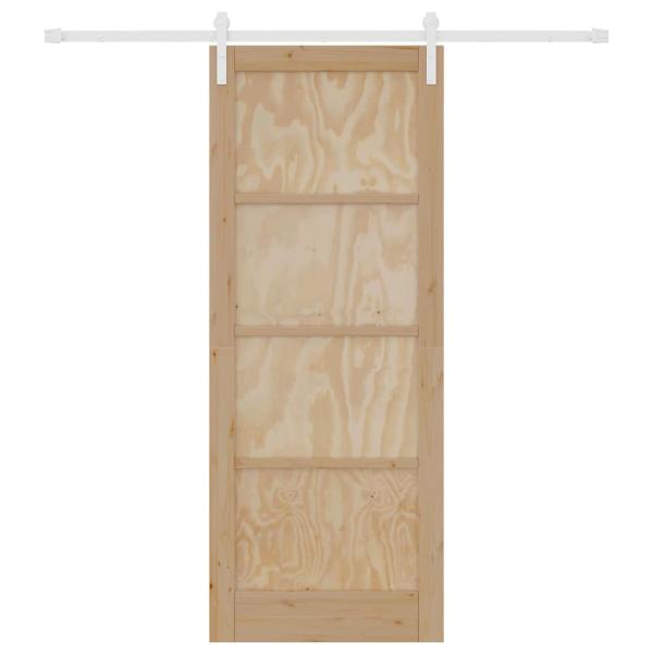 Schiebetür mit Montageset 83x211 cm Massivholz Kiefer, Innentür 'ORKDAL'83x211x4 cm Massivholz Kiefer