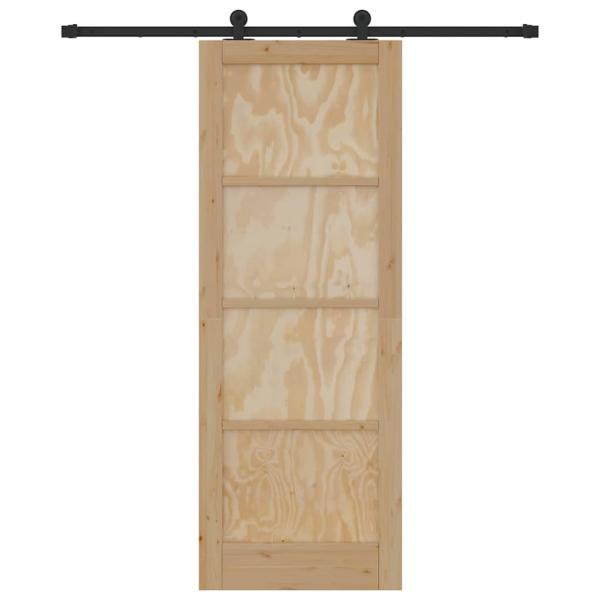 Schiebetür mit Hardware-Satz 78x211 cm Massivholz Kiefer, Innentür 'ORKDAL'78x211x4 cm Massivholz Kiefer