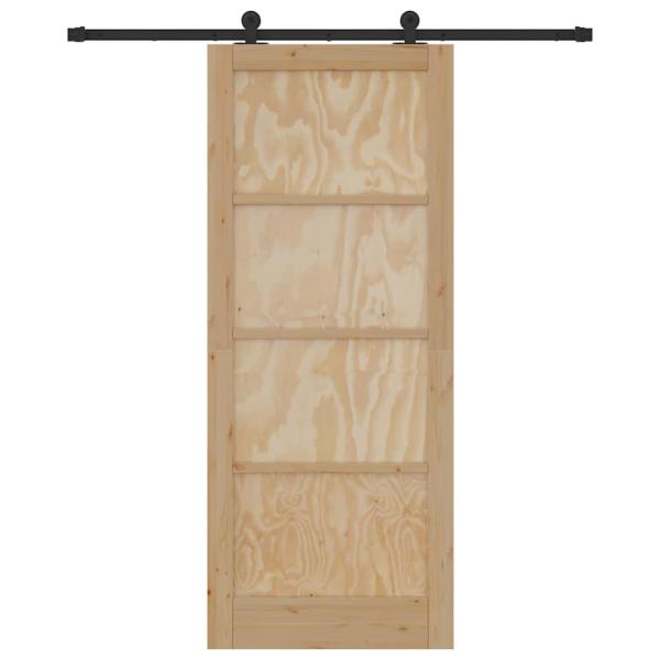 Schiebetür mit Beschlagsatz 86x211 cm Massivholz Kiefer, Innentür 'ORKDAL'86x211x4 cm Massivholz Kiefer