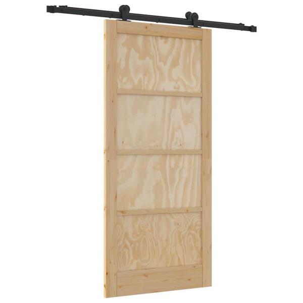 Schiebetür mit Beschlagset 93x202 cm Massivholz Kiefer, Innentür