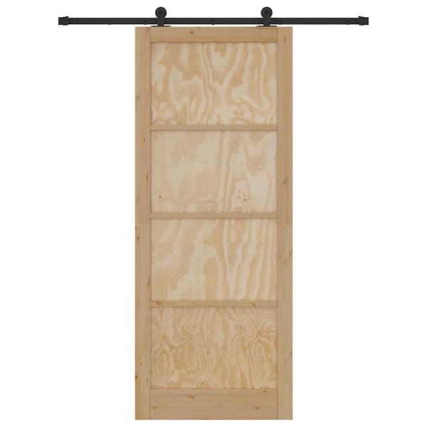 Schiebetür mit Beschlagset 93x232 cm Massivholz Kiefer, Innentür 'ORKDAL'93x232x4 cm Massivholz Kiefer