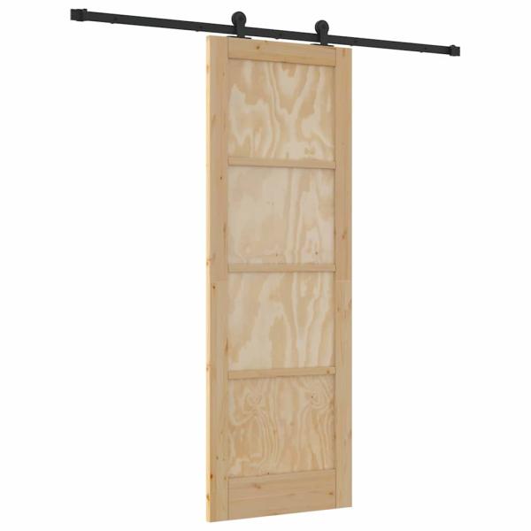 Schiebetür mit Beschlagset 73,5x211 cm Massivholzkiefer, Innentür 'ORKDAL'73,5x211x4 cm Massivholzkiefer