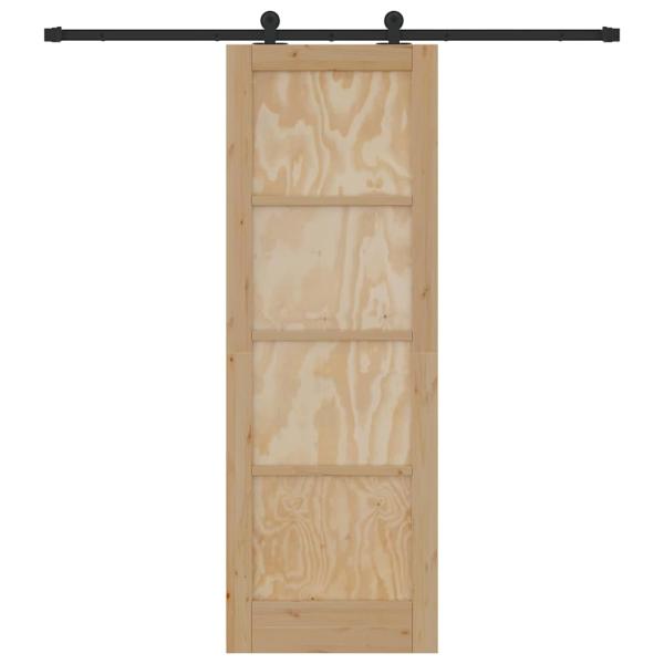 Schiebetür mit Beschlagset 73,5x211 cm Massivholzkiefer, Innentür 'ORKDAL'73,5x211x4 cm Massivholzkiefer