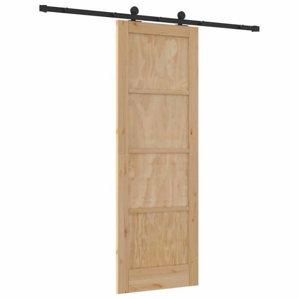 Schiebetür mit Beschlagset 73,5x211 cm Massivholzkiefer, Innentür 'ORKDAL'73,5x211x4 cm Massivholzkiefer
