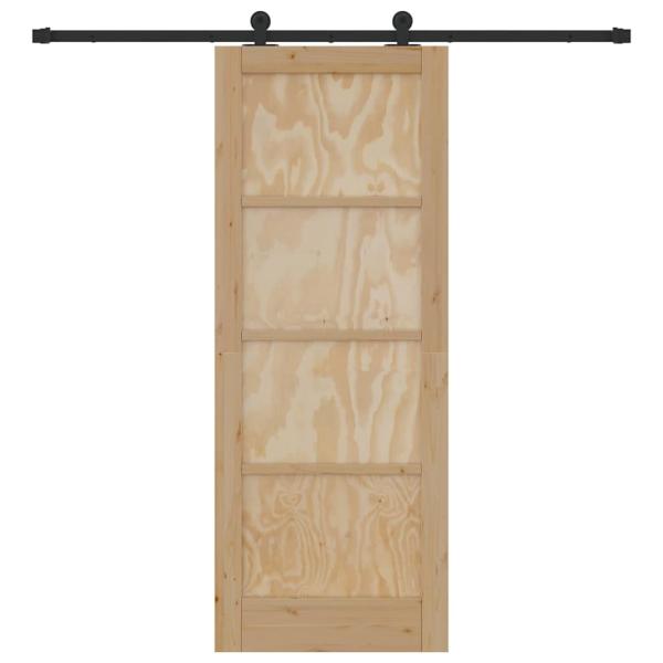 Schiebetür mit Hardware-Set 78x202 cm Massivholz Kiefer, Innentür 'ORKDAL'78x202x4 cm Massivholz Kiefer