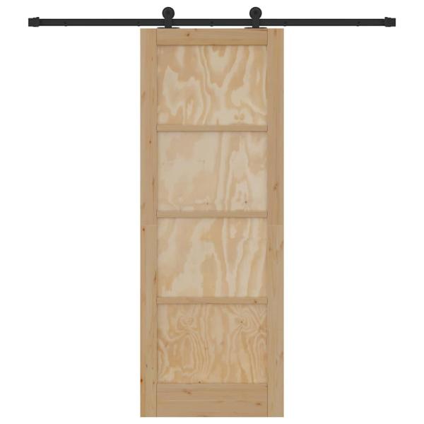 Schiebetür mit Beschlagset 78x211 cm Massivholz Kiefer, Innentür 'ORKDAL'78x211x4 cm Massivholz Kiefer