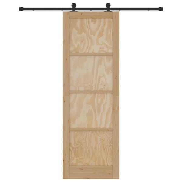 Schiebetür mit Hardware-Set 78x232 cm aus massivem Kiefernholz, Innentür 'ORKDAL'78x232x4 cm aus massivem Kiefernholz