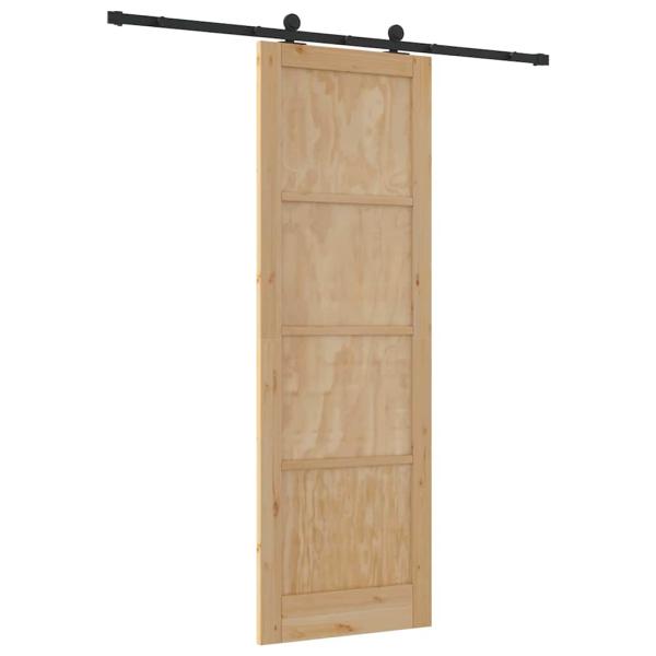 Schiebetür mit Hardware-Set 78x232 cm aus massivem Kiefernholz, Innentür 'ORKDAL'78x232x4 cm aus massivem Kiefernholz