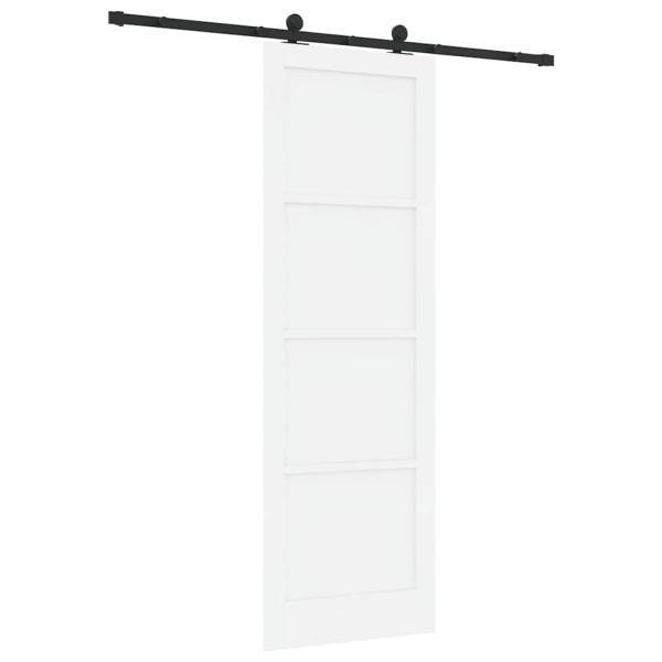 Schiebetür mit Beschlag-Set Weiß 78x232 cm Massivholz Kiefer, Innentür 'ORKDAL'Weiß 78x232x4 cm Massivholz Kiefer