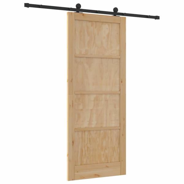 Schiebetür mit Hardware Set 86 x 211 cm aus solidem Kiefernholz, Innentür 'ORKDAL'86 x 211 x 4 cm aus solidem Kiefernholz