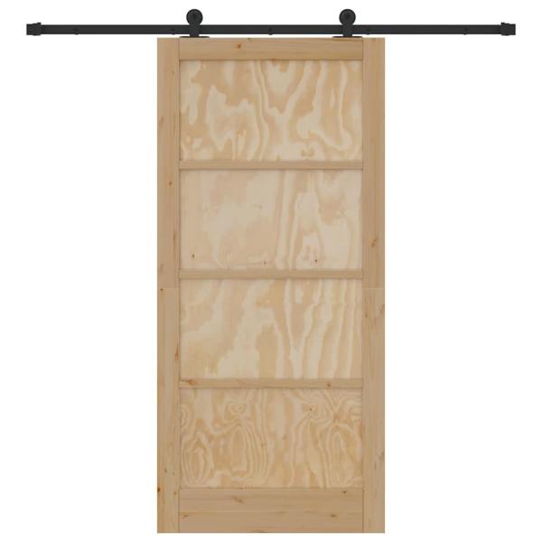 Schiebetür mit Montageset 93x202 cm aus robustem Kiefernholz, Innentür