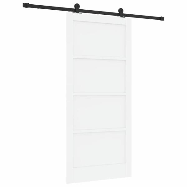 Schiebetür mit Hardware-Set Weiß 93x202 cm Massivholz Kiefer, Innentür ?ORKDAL? Weiß 93x202x4 cm Massivholz Kiefer