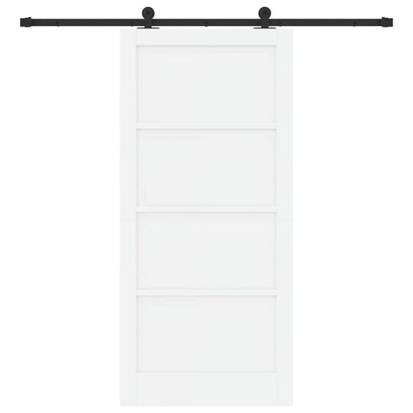 Schiebetür mit Hardware-Set Weiß 93x202 cm Massivholz Kiefer, Innentür ?ORKDAL? Weiß 93x202x4 cm Massivholz Kiefer