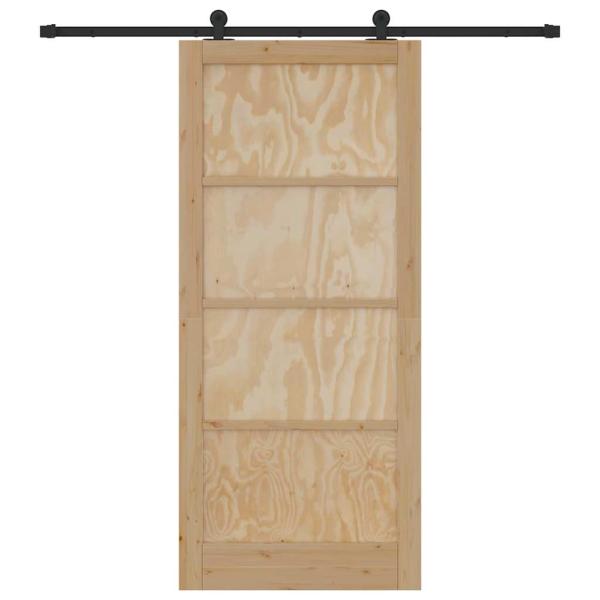 Schiebetür mit Beschlagset 93x211 cm Massivholz Kiefer, Innentür 'ORKDAL'93x211x4 cm Massivholz Kiefer