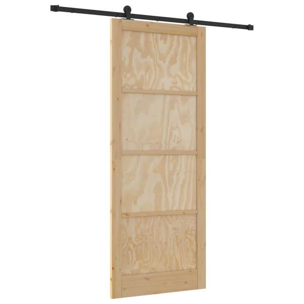 Schiebetür mit Hardware-Set 93x232 cm Massivholz Kiefer, Innentür "ORKDAL" 93x232x4 cm Massivholz Kiefer