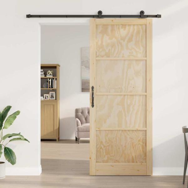Schiebetür mit Hardware-Set 93x232 cm Massivholz Kiefer, Innentür "ORKDAL" 93x232x4 cm Massivholz Kiefer