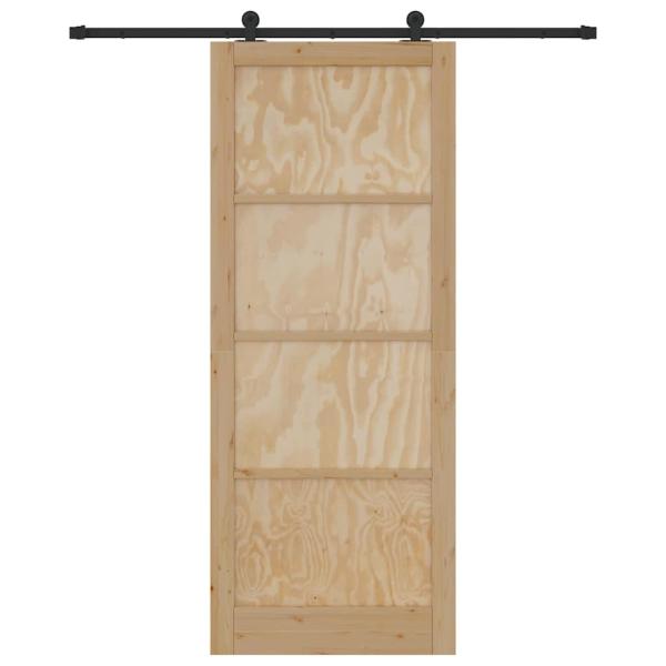 Schiebetür mit Hardware-Set 93x232 cm Massivholz Kiefer, Innentür "ORKDAL" 93x232x4 cm Massivholz Kiefer
