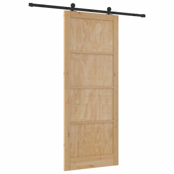 Schiebetür mit Hardware-Set 93x232 cm Massivholz Kiefer, Innentür "ORKDAL" 93x232x4 cm Massivholz Kiefer