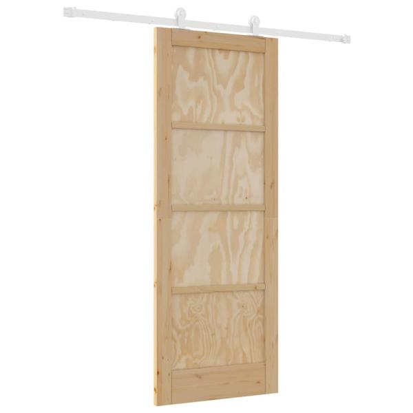 Schiebetür mit Montageset 78x202 cm Massivholz Kiefer, Innentür "ORKDAL" 78x202x4 cm Massivholz Kiefer