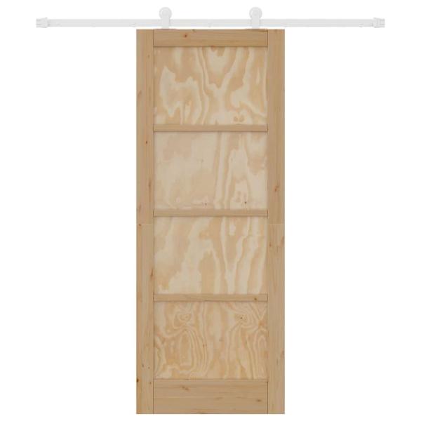 Schiebetür mit Montageset 78x202 cm Massivholz Kiefer, Innentür "ORKDAL" 78x202x4 cm Massivholz Kiefer