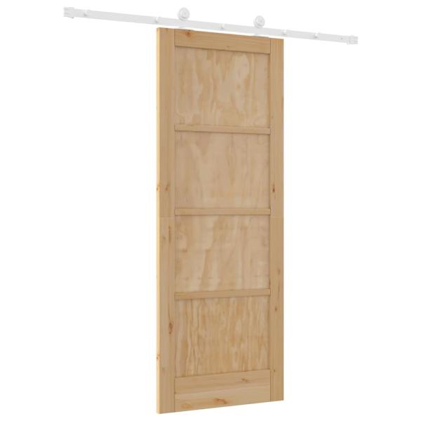 Schiebetür mit Montageset 78x202 cm Massivholz Kiefer, Innentür "ORKDAL" 78x202x4 cm Massivholz Kiefer