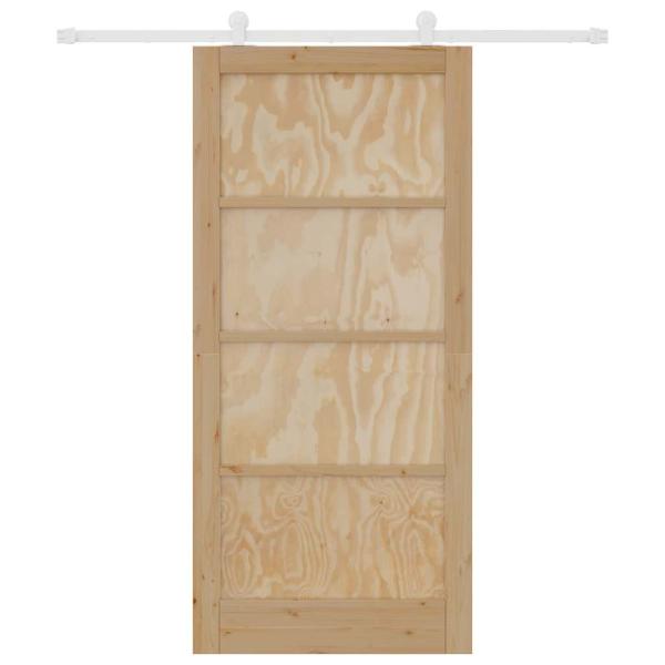 Schiebetür mit Beschlagsatz 93x202 cm Massivholz Kiefer, Innentür