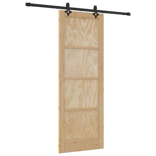Schiebetür mit Hardware Set 78x211 cm Massivholz Kiefer, Innentür "ORKDAL" 78x211x4 cm Massivholz Kiefer