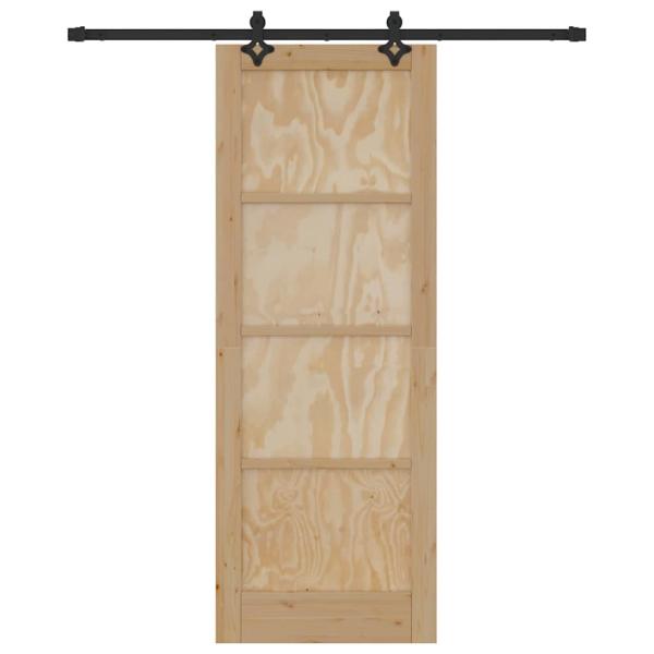 Schiebetür mit Hardware Set 78x211 cm Massivholz Kiefer, Innentür "ORKDAL" 78x211x4 cm Massivholz Kiefer