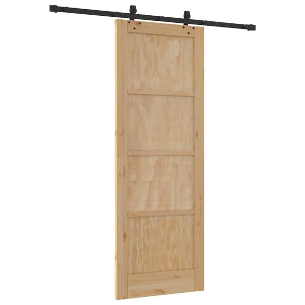 Schiebetür mit Hardware Set 78x211 cm Massivholz Kiefer, Innentür "ORKDAL" 78x211x4 cm Massivholz Kiefer
