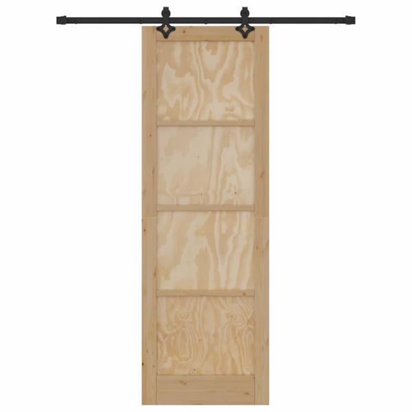 Schiebetür mit Hardware-Set 78x232 cm Massivholz Kiefer, Innentür 'ORKDAL'78x232x4 cm Massivholz Kiefer