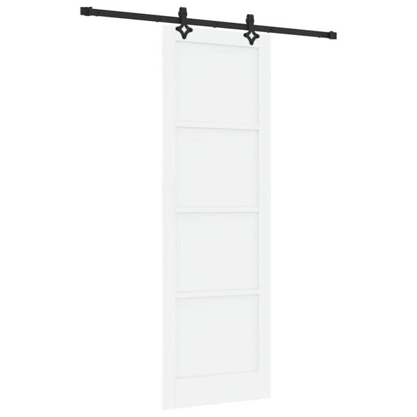 Schiebetür mit Hardware Set Weiß 78x232 cm Massivholz Kiefer, Innentür 'ORKDAL'Weiß 78x232x4 cm Massivholz Kiefer