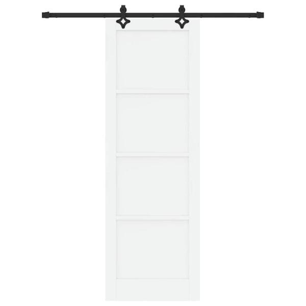 Schiebetür mit Hardware Set Weiß 78x232 cm Massivholz Kiefer, Innentür 'ORKDAL'Weiß 78x232x4 cm Massivholz Kiefer