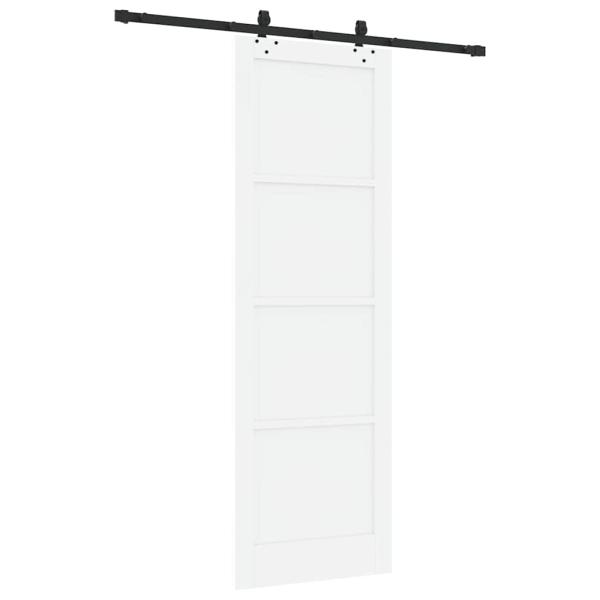 Schiebetür mit Hardware Set Weiß 78x232 cm Massivholz Kiefer, Innentür 'ORKDAL'Weiß 78x232x4 cm Massivholz Kiefer