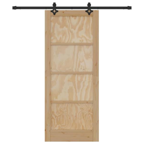 Schiebetür mit Hardware-Set 83x202 cm Massivholz Kiefer, Innentür "ORKDAL" 83x202x4 cm Massivholz Kiefer