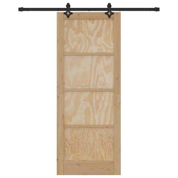 Schiebetür mit Montageset 83x211 cm Massivholz Kiefer, Innentür "ORKDAL" 83x211x4 cm Massivholz Kiefer