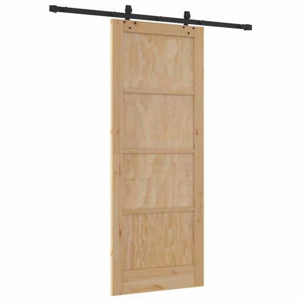 Schiebetür mit Montageset 83x211 cm Massivholz Kiefer, Innentür "ORKDAL" 83x211x4 cm Massivholz Kiefer