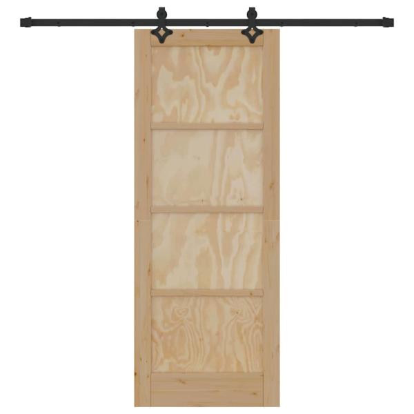 Schiebetür mit Beschlägen Set 78x202 cm Massivholz Kiefer, Innentür 'ORKDAL'78x202x4 cm Massivholz Kiefer