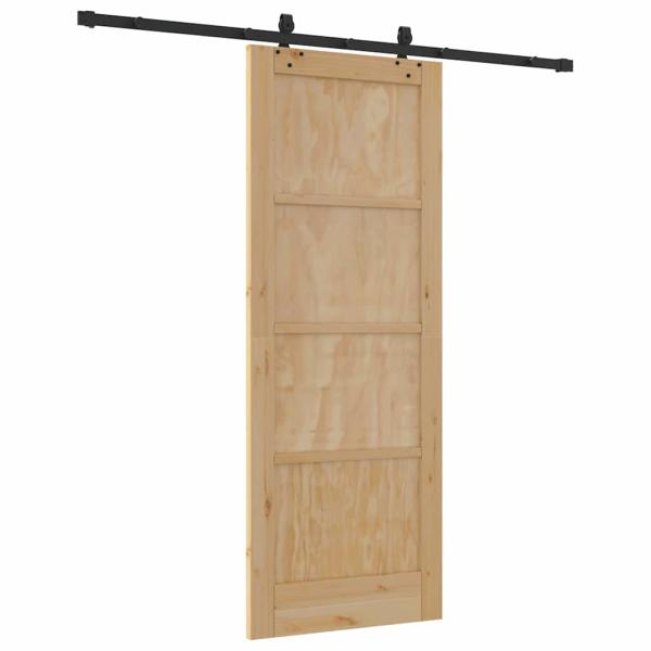 Schiebetür mit Beschlägen Set 78x202 cm Massivholz Kiefer, Innentür 'ORKDAL'78x202x4 cm Massivholz Kiefer
