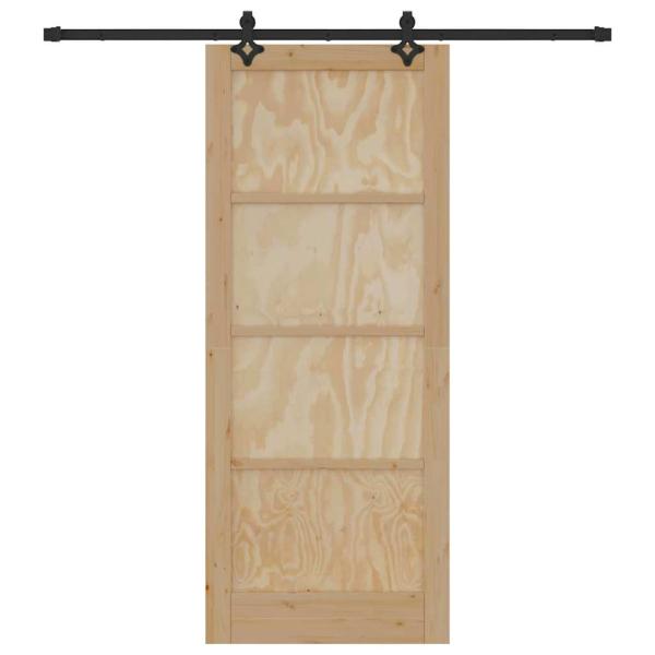 Schiebetür mit Beschlagset 86x211 cm Massivholz Kiefer, Innentür 'ORKDAL'86x211x4 cm Massivholz Kiefer