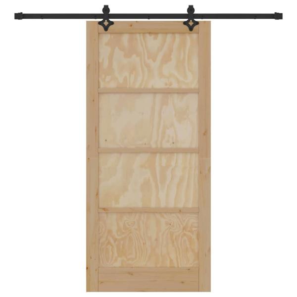 Schiebetür mit Beschlägen Set 93x202 cm Aus solidem Kiefernholz, Innentür