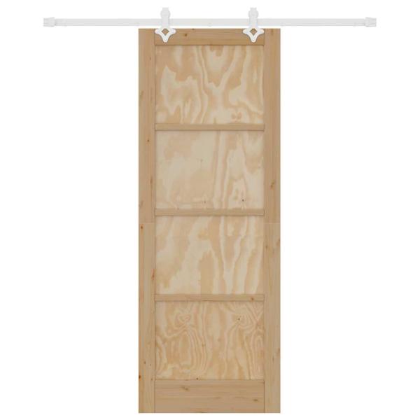 Schiebetür mit Beschlägen Set 78x211 cm Massivholz Kiefer, Innentür 'ORKDAL'78x211x4 cm Massivholz Kiefer