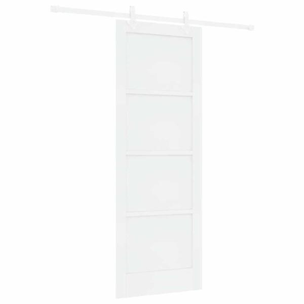 Schiebetür mit Montageset Weiß 78x211 cm Massivholz Kiefer, Innentür 'ORKDAL'Weiß 78x211x4 cm Massivholz Kiefer